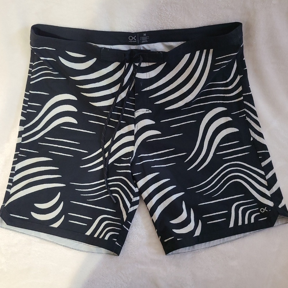 Outerknown Black Swim Trunks Mens 36  Board Shorts Drawstring Summer